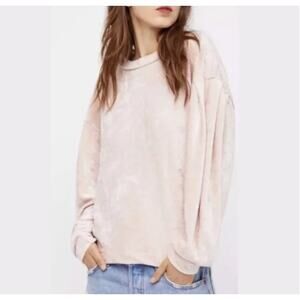 WE THE FREE Milan Crushed Velvet Top Pale Pink - Small